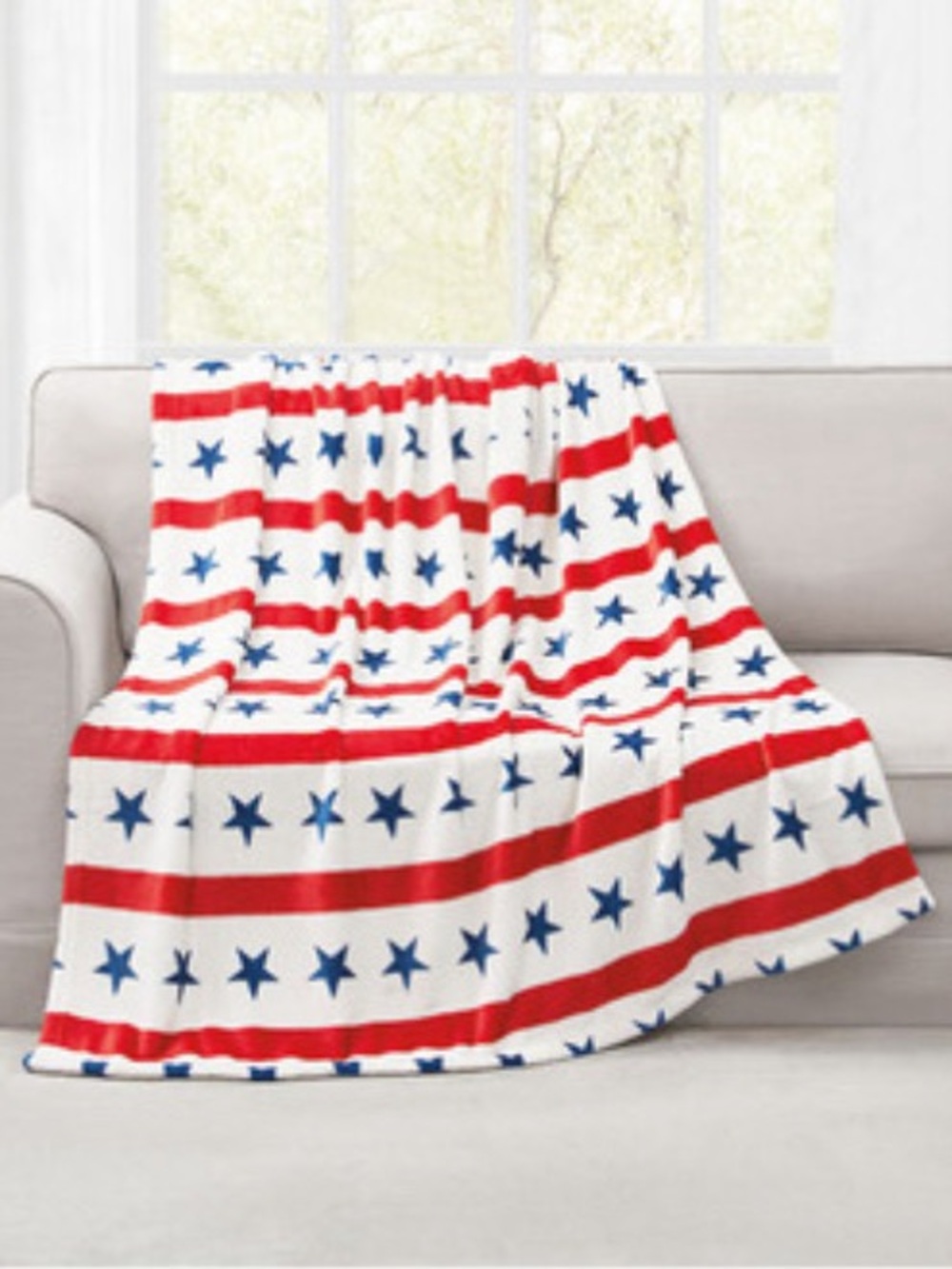 Kirkton House Stars and Stripes Plush Throw Blanket
